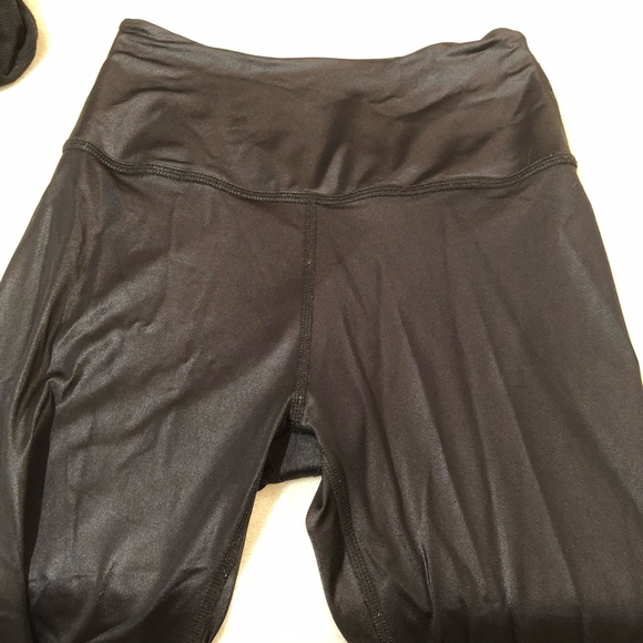 Beyond Yoga Black High Waisted Legging with Stretchy “Leather-like” fabric. - Picture 8 of 8
